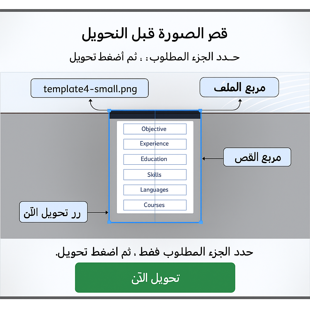 قص جزء من الصورة وتحويله إلى PDF